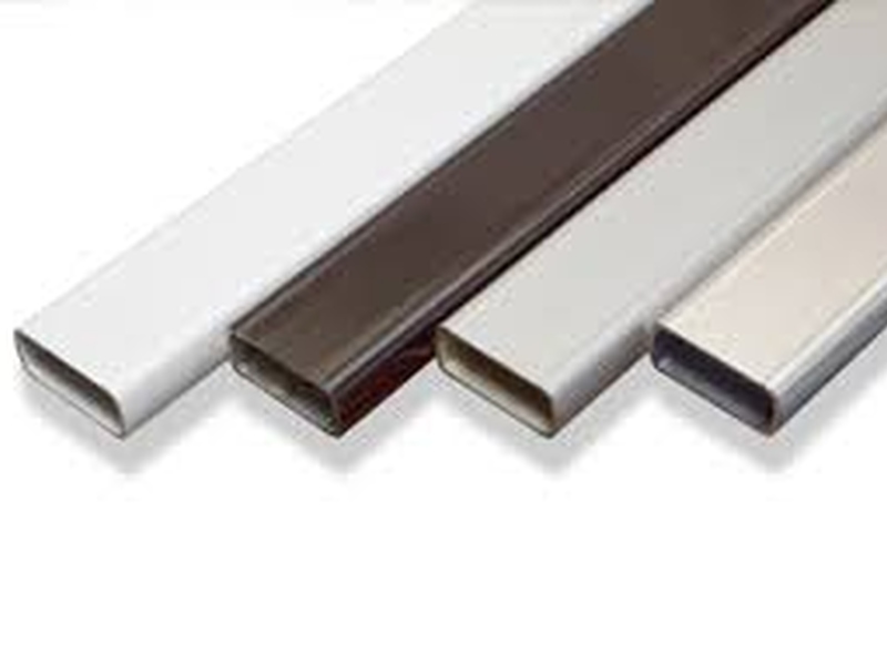 Customized flat shape silver white coated powder coating aluminium profile