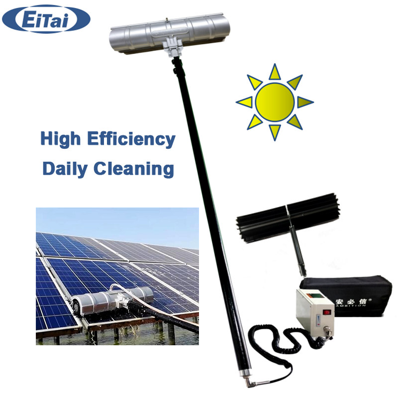 EITAI Solar Pv Panels Cleaning Machine Factory Direct Telescopic 7.2m 10m Water Fed Pole Roller Brushes Tools