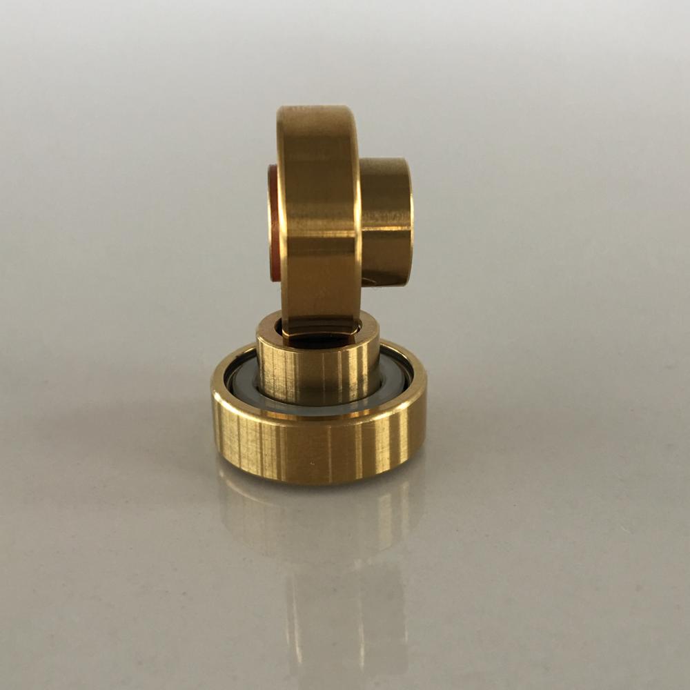 Gold Titanium Skateboard Bearings With Built In Spacers