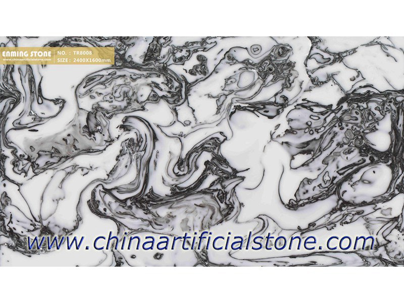 Backlit Black and White Artificial Onyx Sheets TR8008