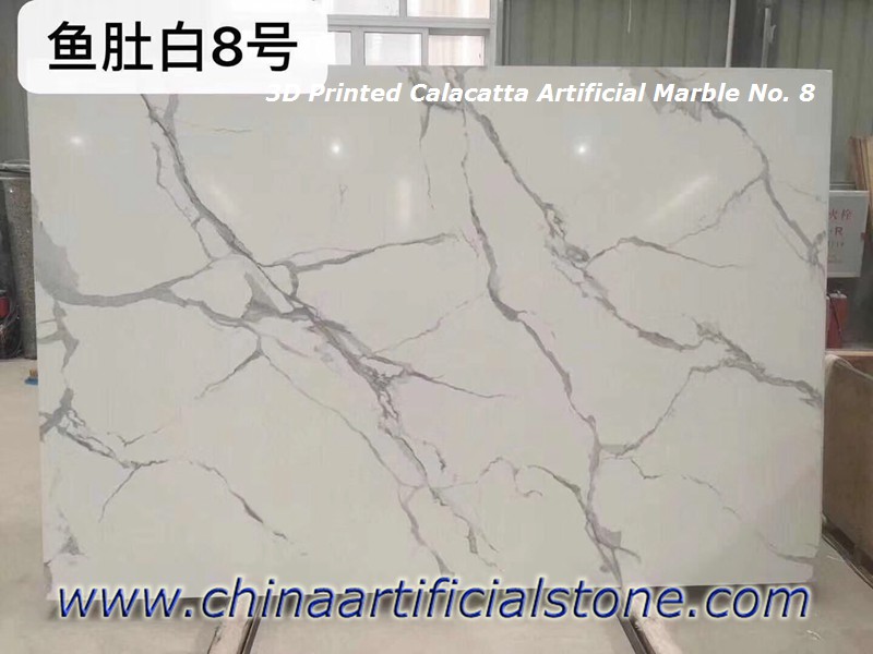 3D Printed Calacatta White Artificial Marble Slabs