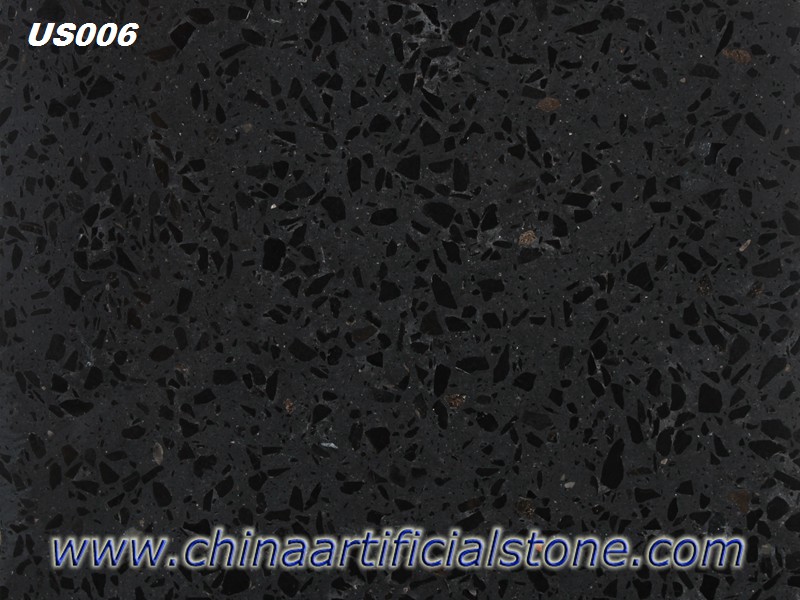 Pure Black Cement Terrazzo Flooring Pavers Tiles