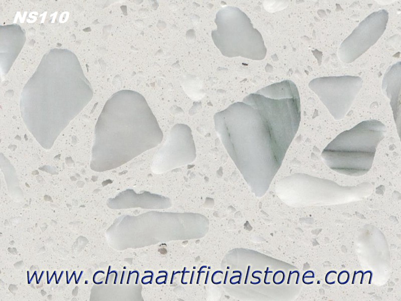 White Cobble Marble Terrazzo Floor Tiles and Wall Panels
