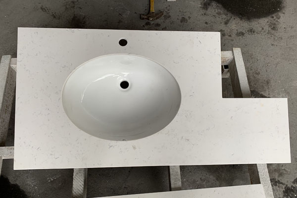 quartz surface top with undermount basin