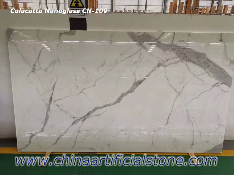 China Calacatta Nano Crystallized Glass Stone Slabs