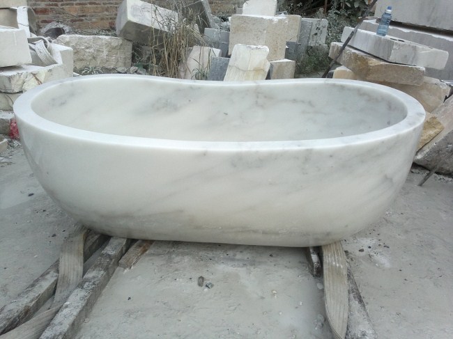 Natural stone white bathtub stone bathtub for bathroom