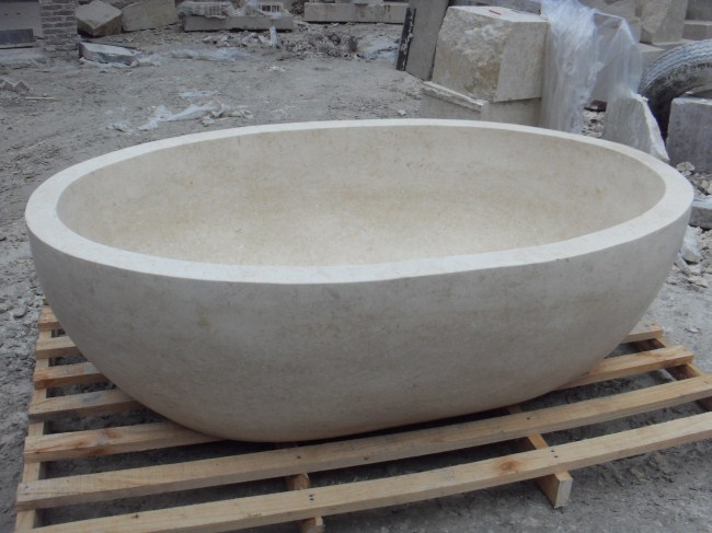 Natural White stone bathtub for bathroom