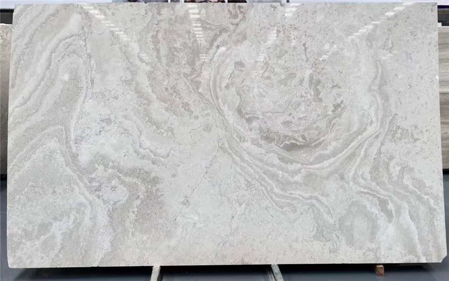 White Wood Marble Crosscut Slab