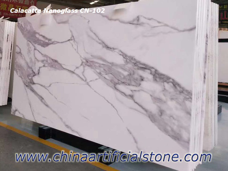 Calacatta White Nano Glass Slabs CN102