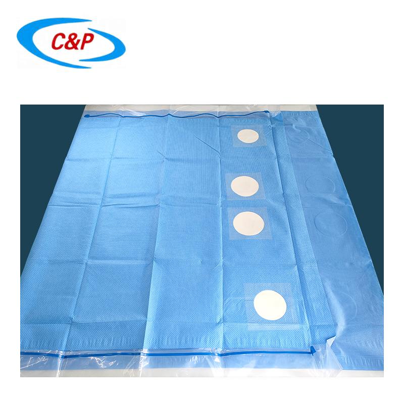 SMS Nonwoven Disposable Surgical Angio Drape 4 Holes