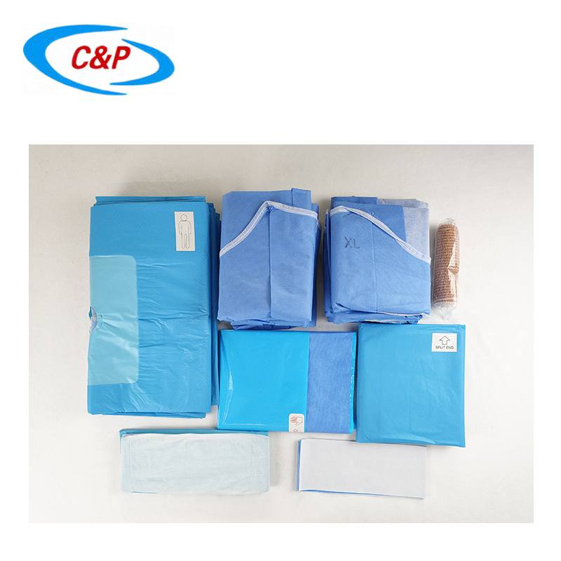 Disposable Orthopedic Knee Arthroscopy Surgery Drape Pack Kit With Gown