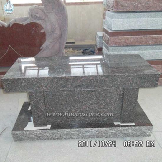 China Dark Grey Granite Funeral Monument Bench