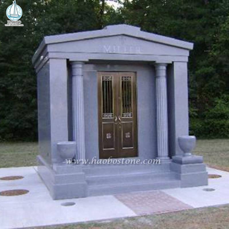 New Design 6 Crypts Natural Granite Cemetery Mausoleum