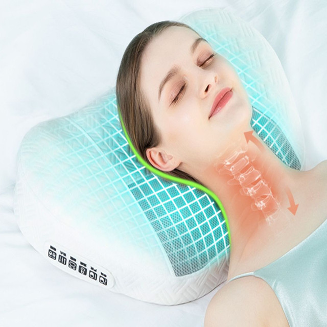 Neck Heating Vibrate Powerful Massage Bed Shiatsu Roller Massage Pillow