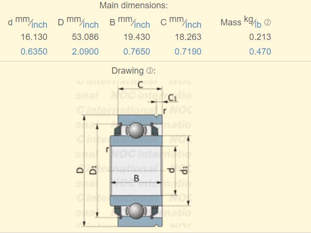 AA205DD bearing dimension 