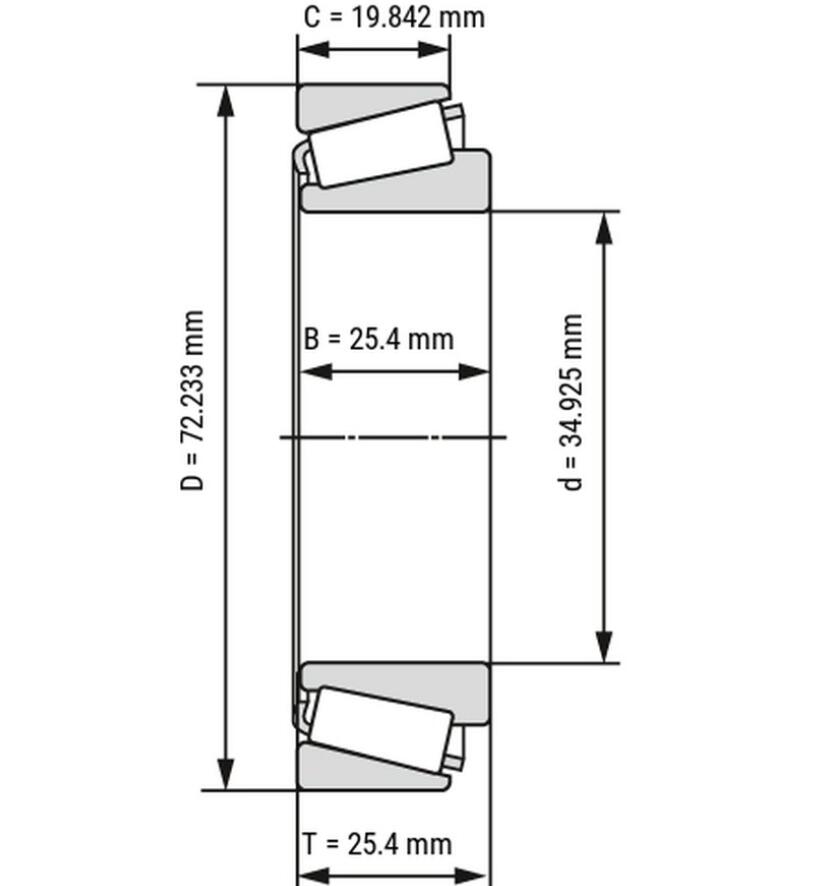 HM88649/HM88610 Bearing Dimension 